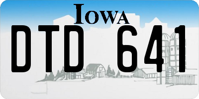 IA license plate DTD641
