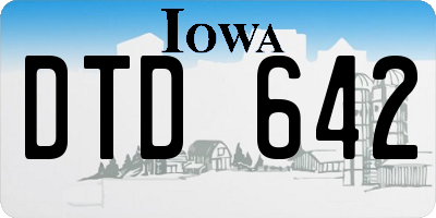 IA license plate DTD642
