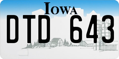 IA license plate DTD643