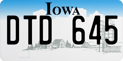 IA license plate DTD645