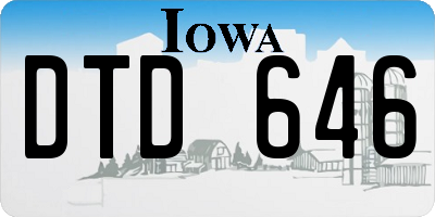 IA license plate DTD646