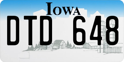 IA license plate DTD648
