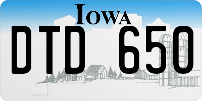 IA license plate DTD650