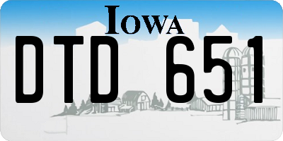 IA license plate DTD651