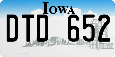 IA license plate DTD652