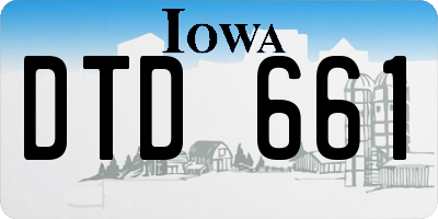 IA license plate DTD661