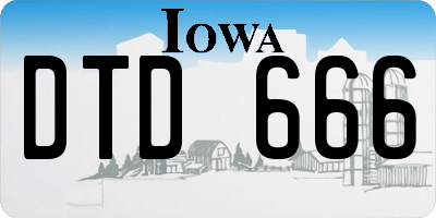 IA license plate DTD666