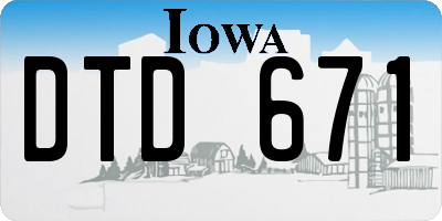 IA license plate DTD671