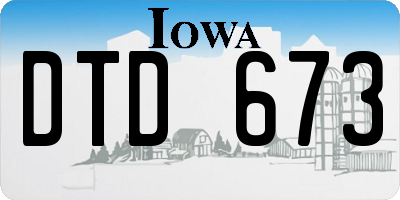 IA license plate DTD673