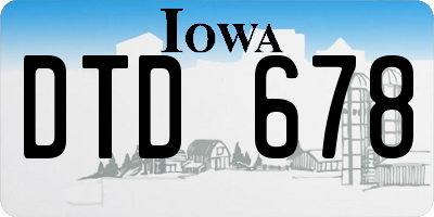 IA license plate DTD678