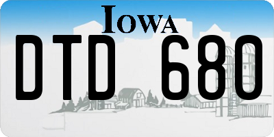 IA license plate DTD680