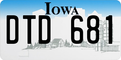 IA license plate DTD681
