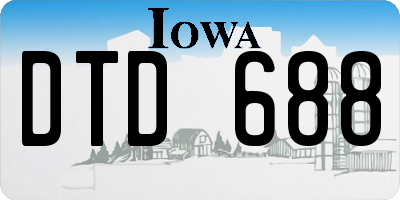 IA license plate DTD688