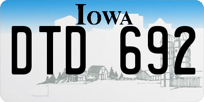 IA license plate DTD692