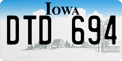 IA license plate DTD694
