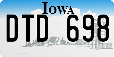 IA license plate DTD698