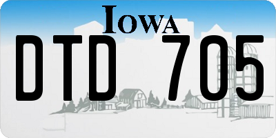 IA license plate DTD705