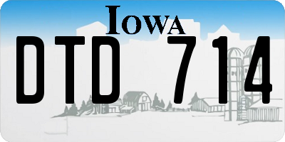 IA license plate DTD714