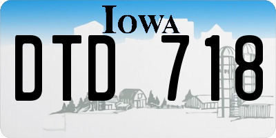 IA license plate DTD718