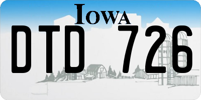 IA license plate DTD726