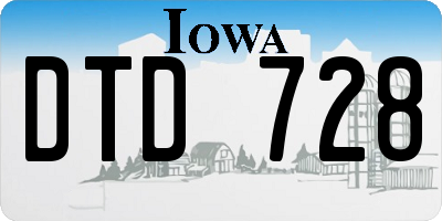 IA license plate DTD728