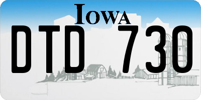 IA license plate DTD730