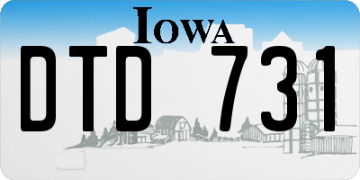 IA license plate DTD731