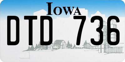 IA license plate DTD736