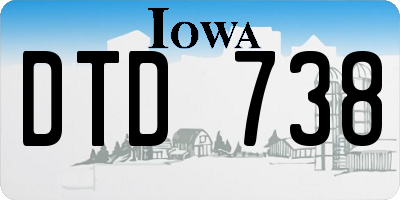 IA license plate DTD738