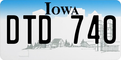IA license plate DTD740