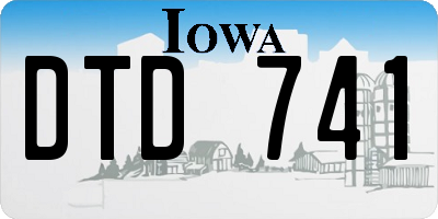 IA license plate DTD741