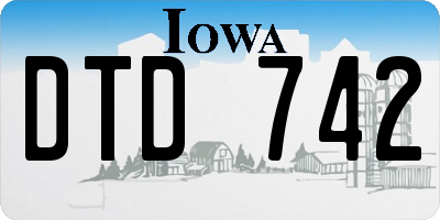 IA license plate DTD742