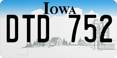 IA license plate DTD752