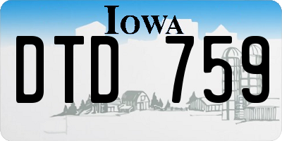 IA license plate DTD759