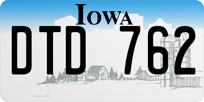 IA license plate DTD762
