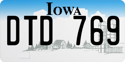 IA license plate DTD769