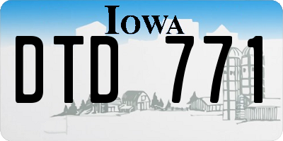 IA license plate DTD771