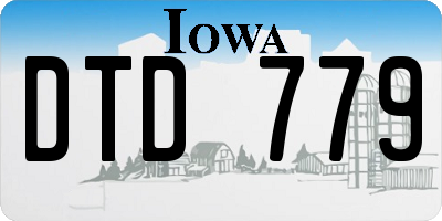 IA license plate DTD779
