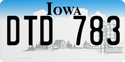 IA license plate DTD783