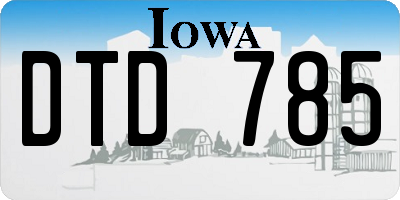 IA license plate DTD785