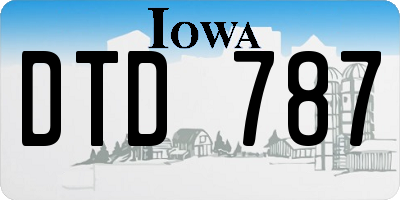 IA license plate DTD787
