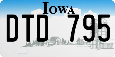 IA license plate DTD795