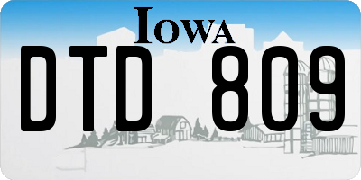 IA license plate DTD809