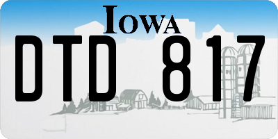 IA license plate DTD817