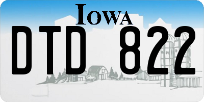IA license plate DTD822