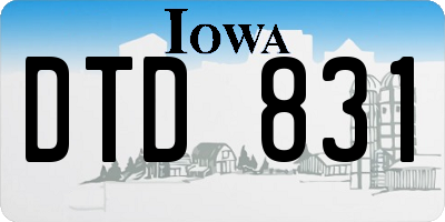 IA license plate DTD831
