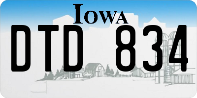 IA license plate DTD834
