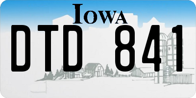 IA license plate DTD841