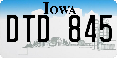 IA license plate DTD845