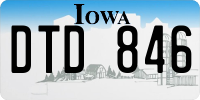 IA license plate DTD846
